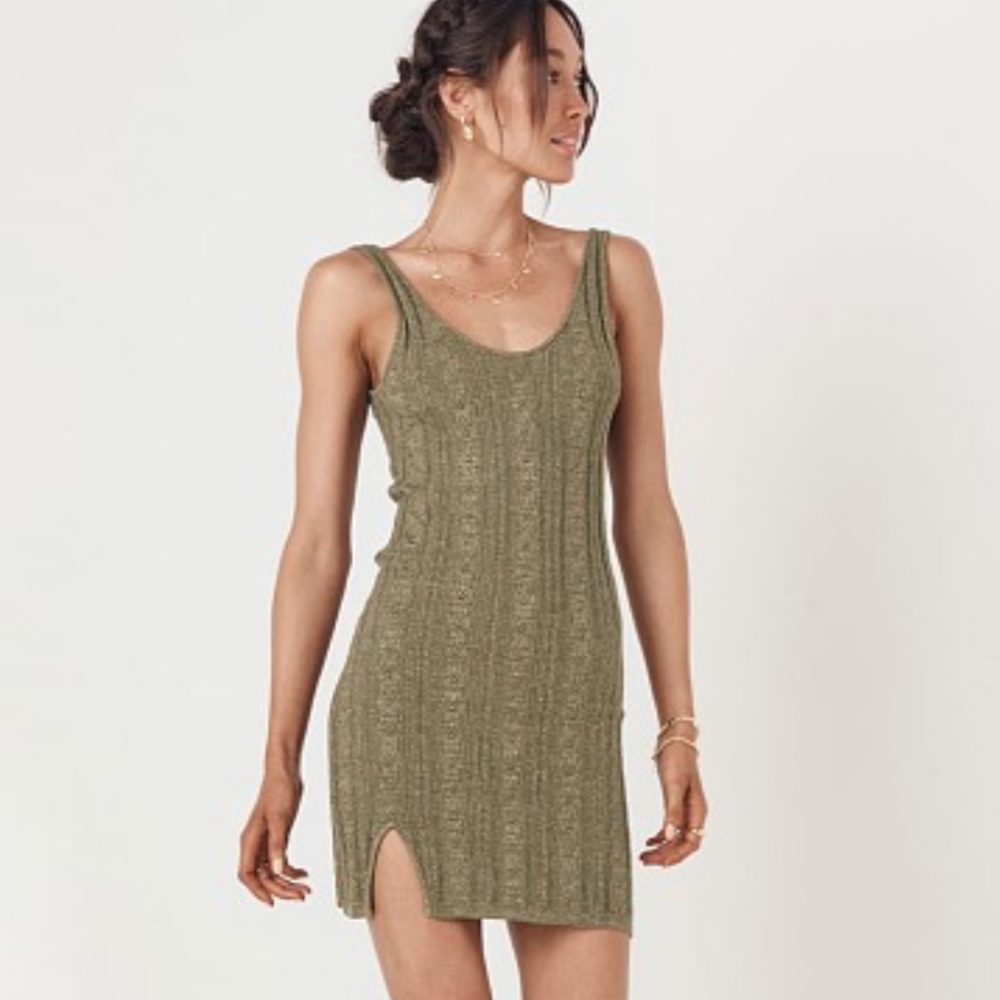 Spell Olive Green Knit Dress